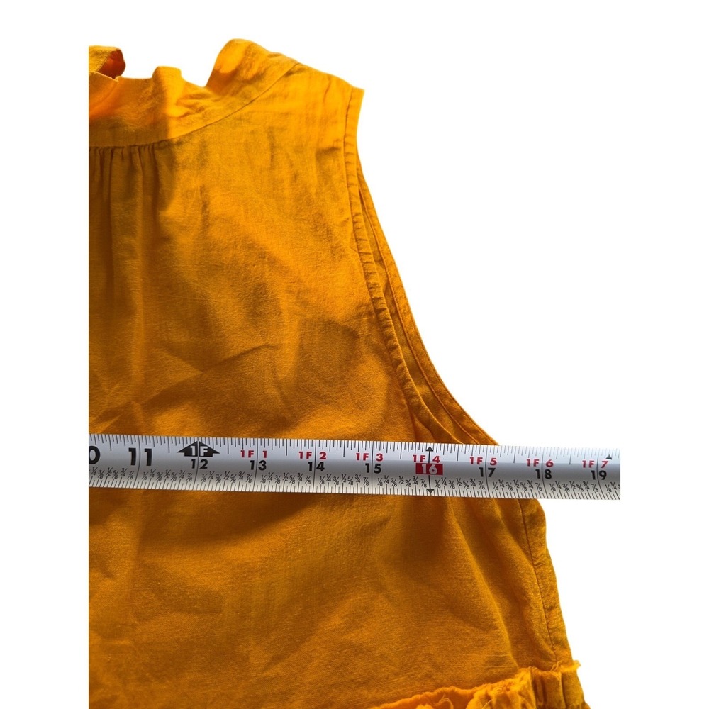 Anthropologie AISH Babydoll Tiered Dress Yellow Sleeveless Boho  size S - Picture 5 of 8